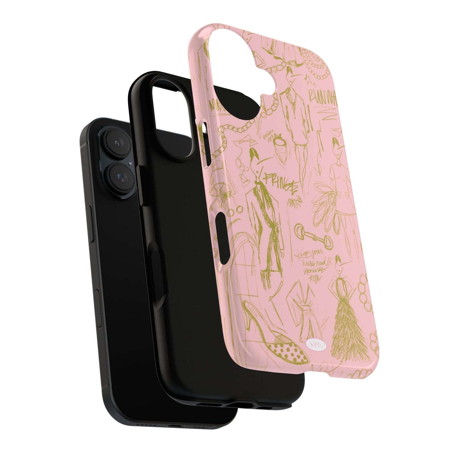 Fashion Sketch Tough Case for iPhone - Pink