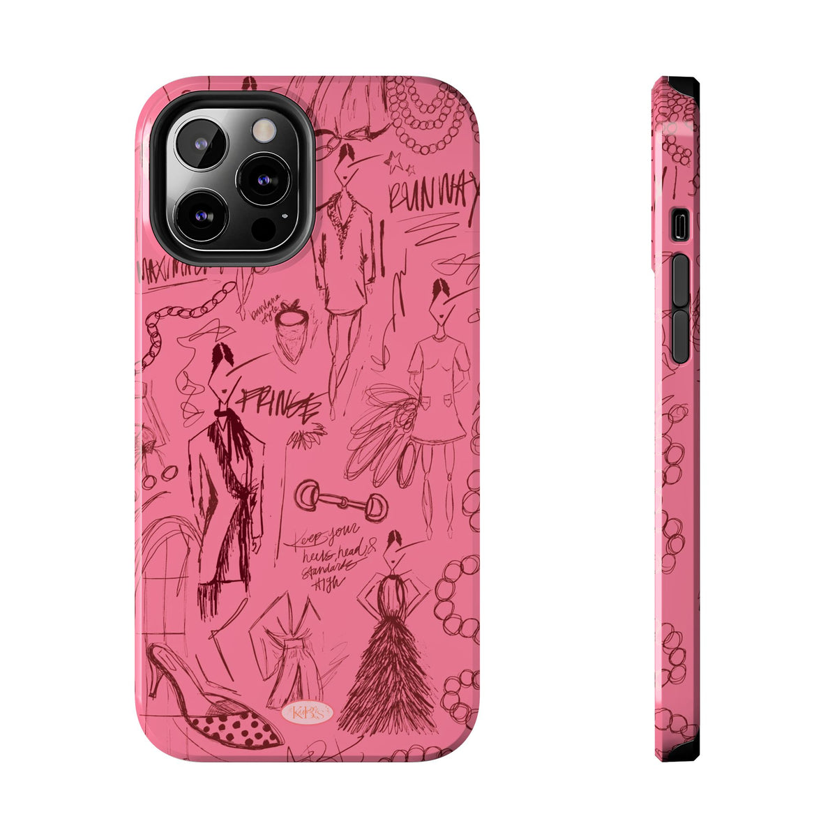 Fashion Sketch Tough Case for iPhone - Maroon