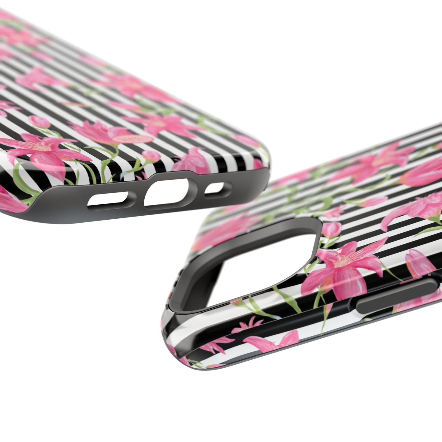 Azalea Stripe Mag Safe Case for iPhone - Black