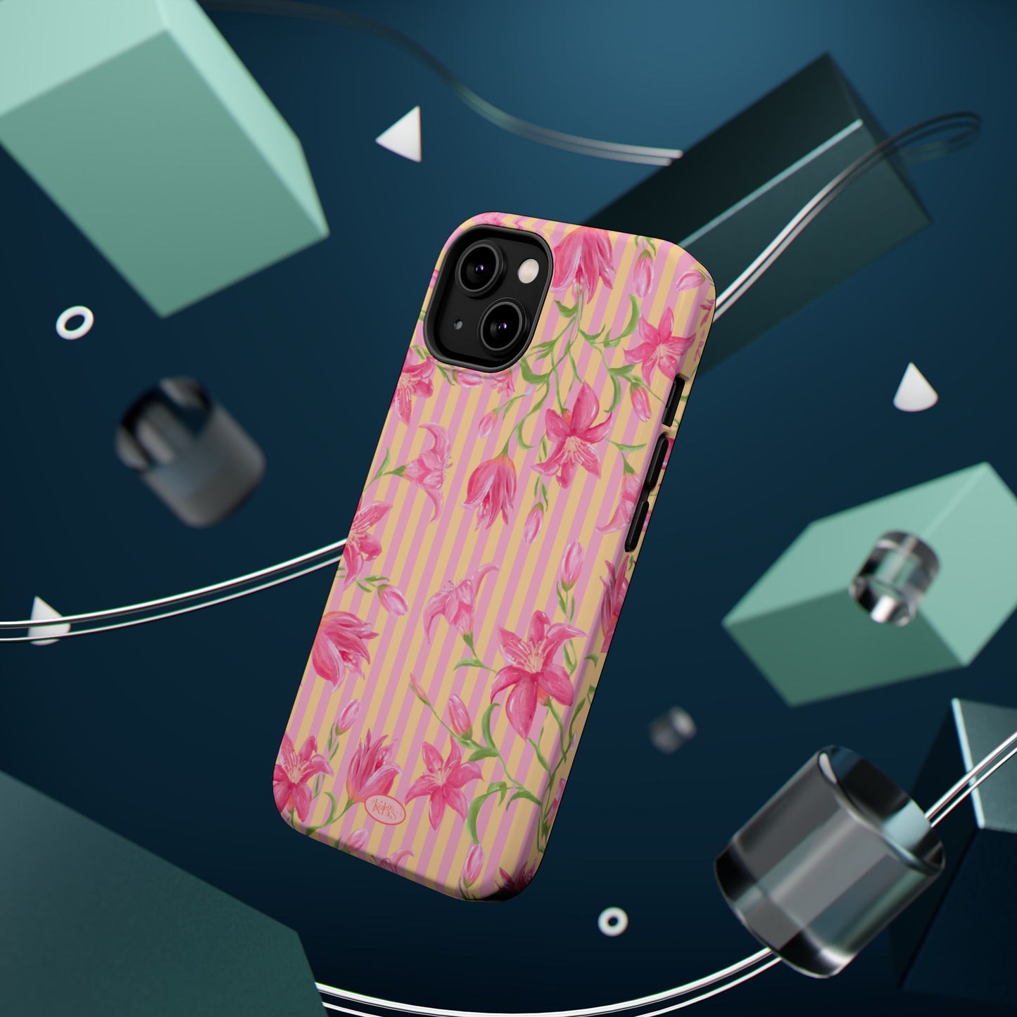 Azalea Stripe Mag Safe Case for iPhone - Pink & Orange
