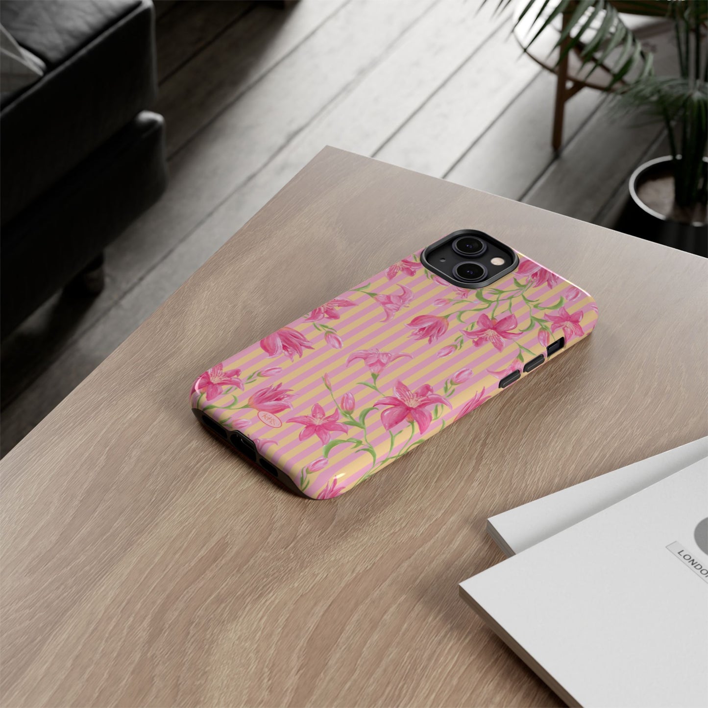 Azalea Stripe Tough Case for iPhone - Pink & Orange