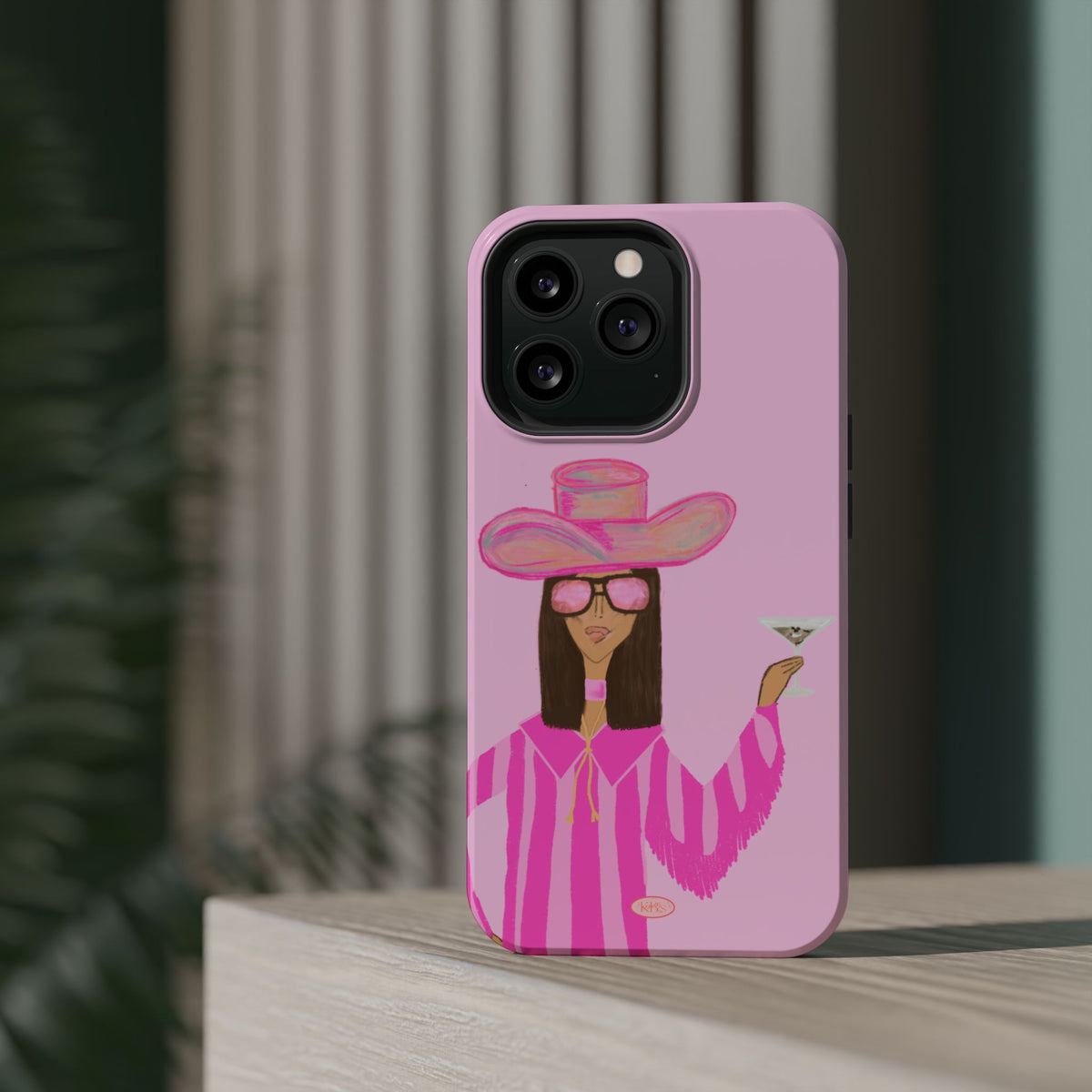 Cocktail Cowgirl Mag Safe Case for iPhone - Pink