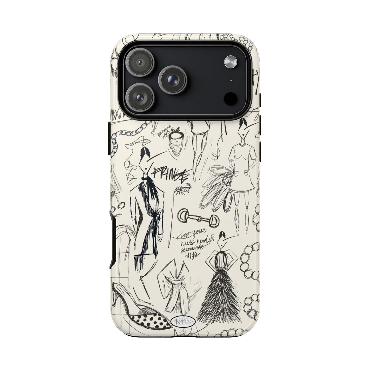 Fashion Sketch Tough Case for iPhone - Black