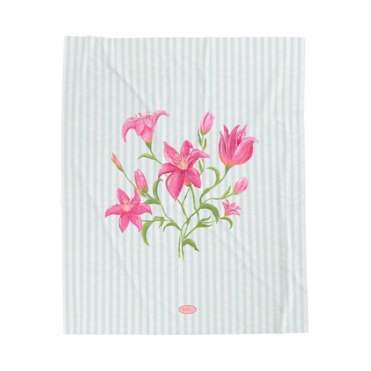 Lily Bloom Velveteen Blanket - Blue