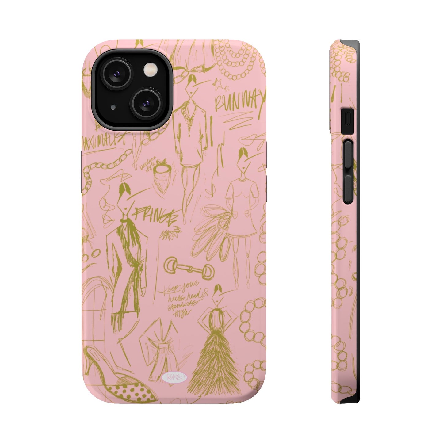 Fashion Sketch Mag Safe Case for iPhone - Pink