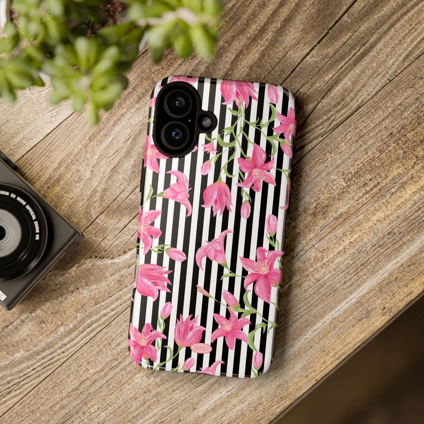 Azalea Stripe Tough Case for iPhone - Black