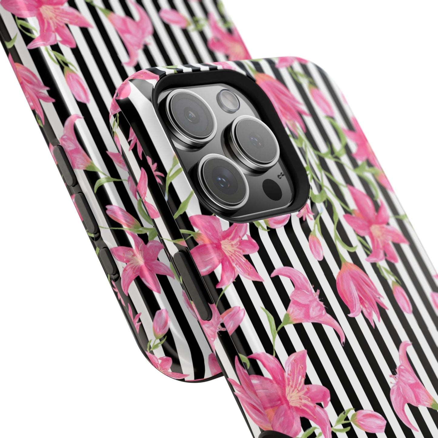Azalea Stripe Mag Safe Case for iPhone - Black