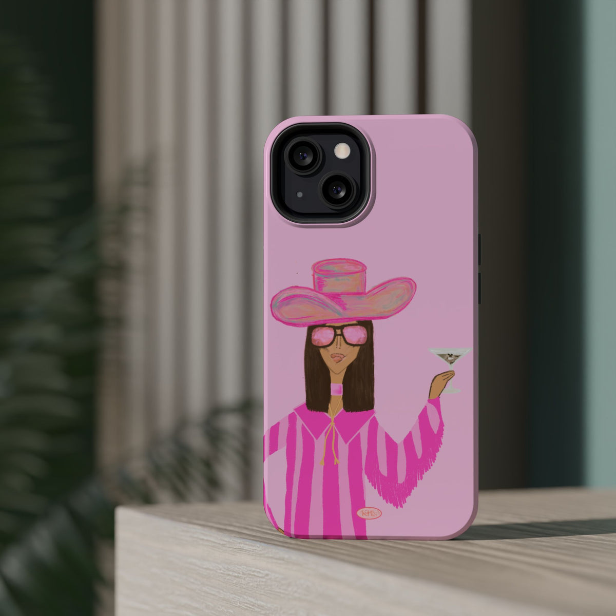 Cocktail Cowgirl Mag Safe Case for iPhone - Pink