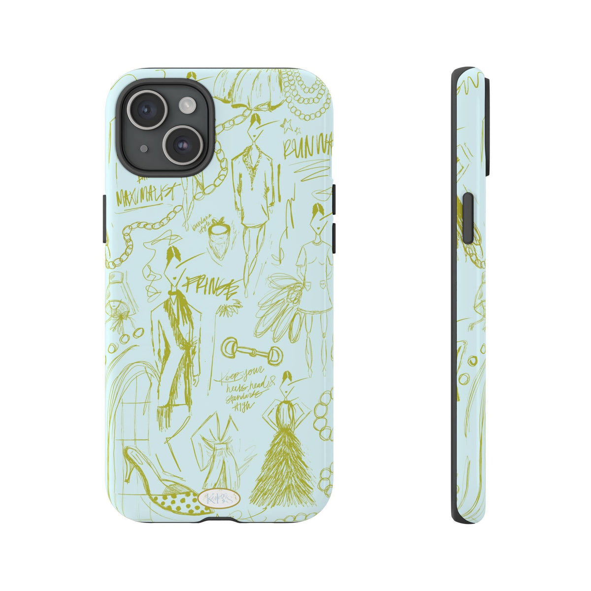 Fashion Sketch Tough Case for iPhone - Blue