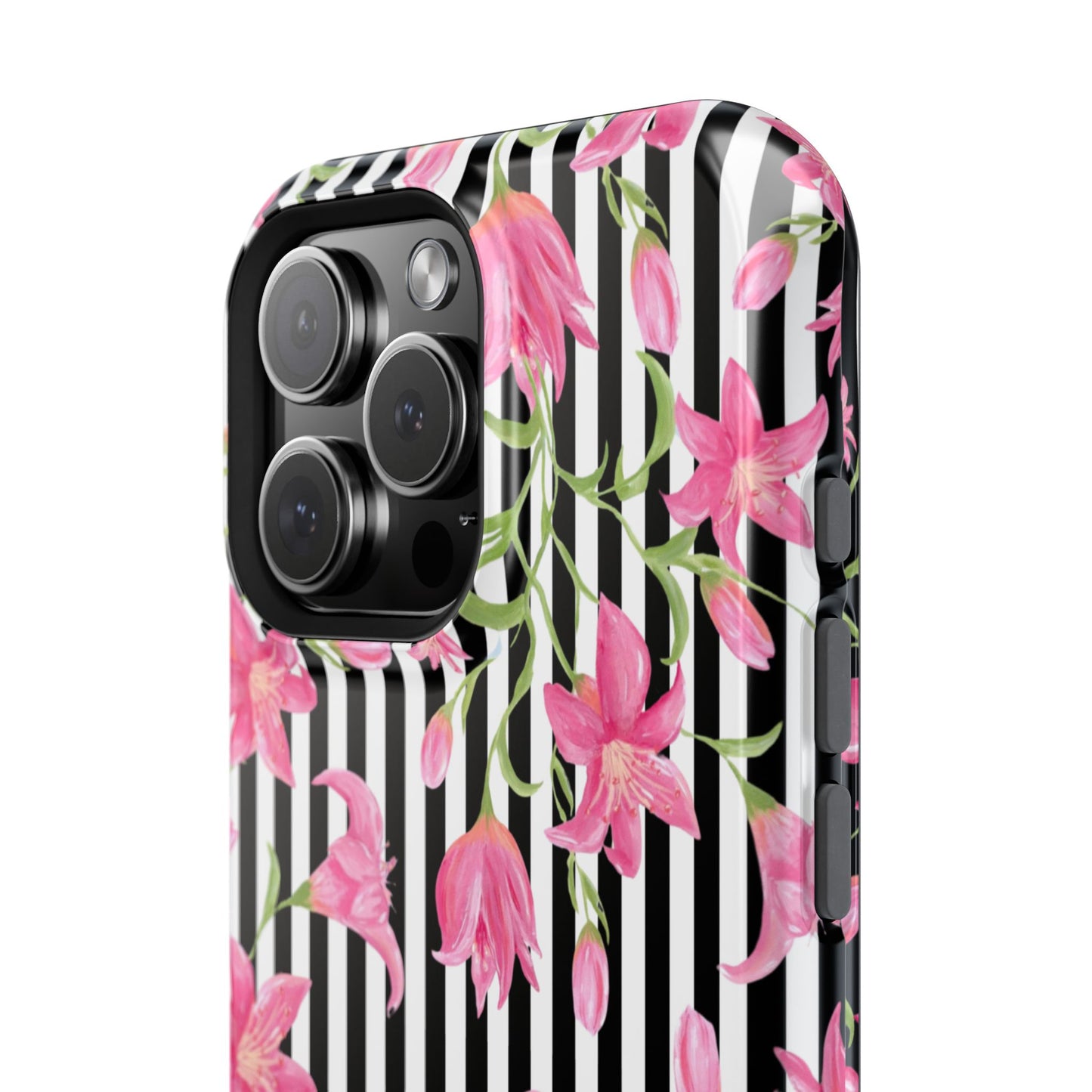 Azalea Stripe Mag Safe Case for iPhone - Black