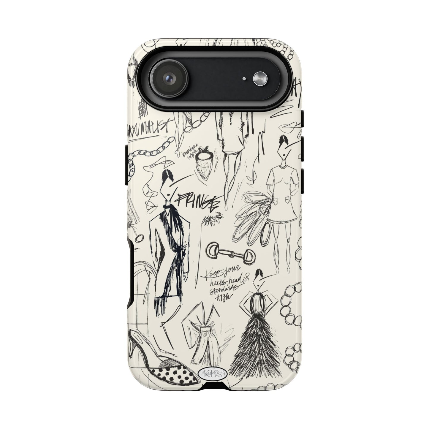 Fashion Sketch Tough Case for iPhone - Black