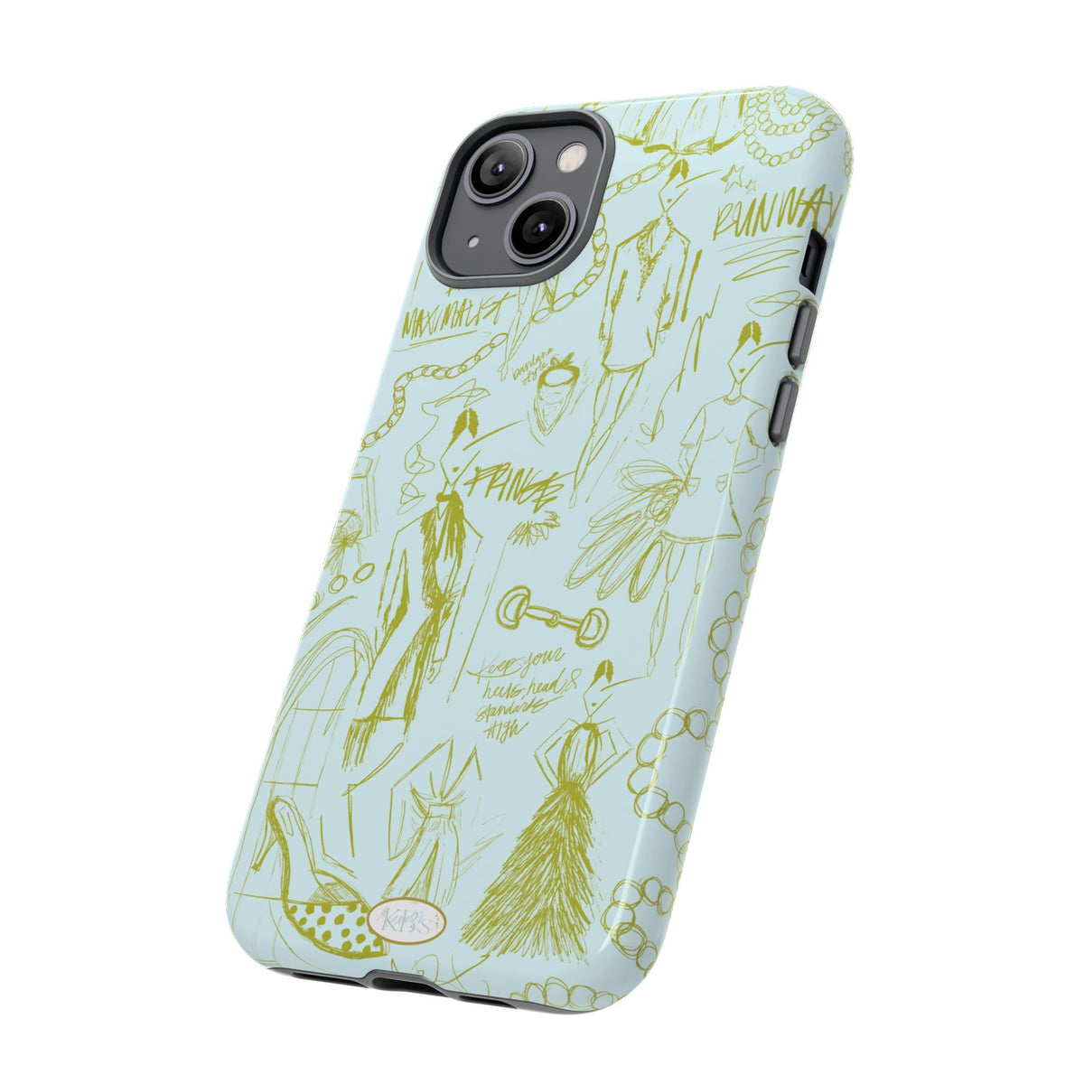 Fashion Sketch Tough Case for iPhone - Blue