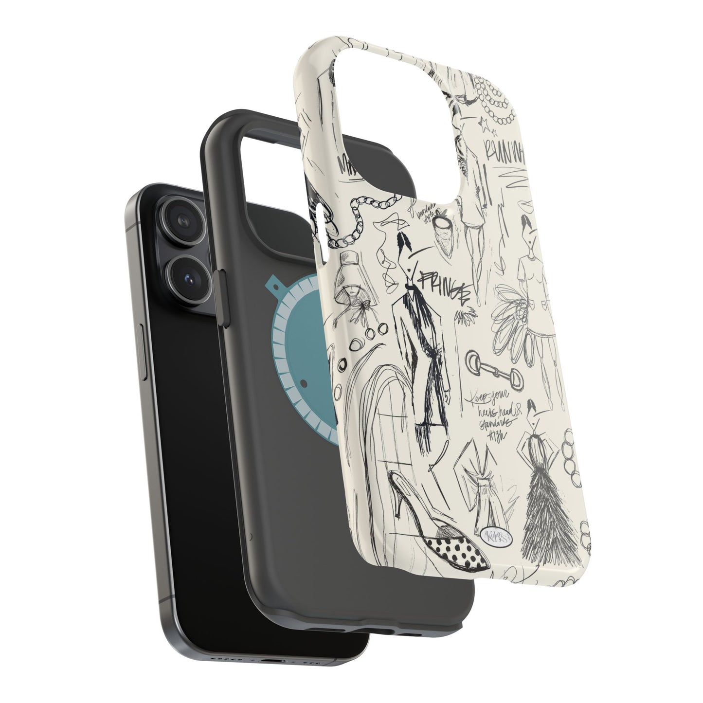 Fashion Sketch Mag Safe Case for iPhone - Black