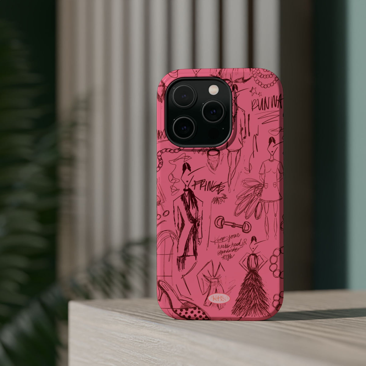 Fashion Sketch Mag Safe Case for iPhone - Maroon