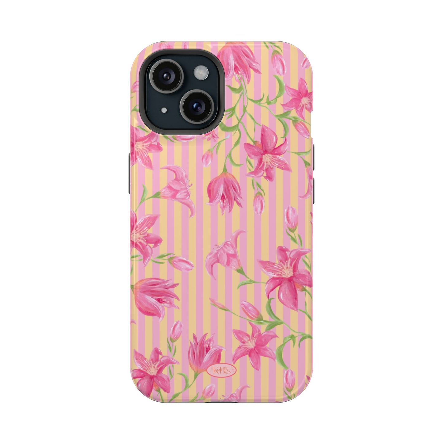 Azalea Stripe Mag Safe Case for iPhone - Pink & Orange