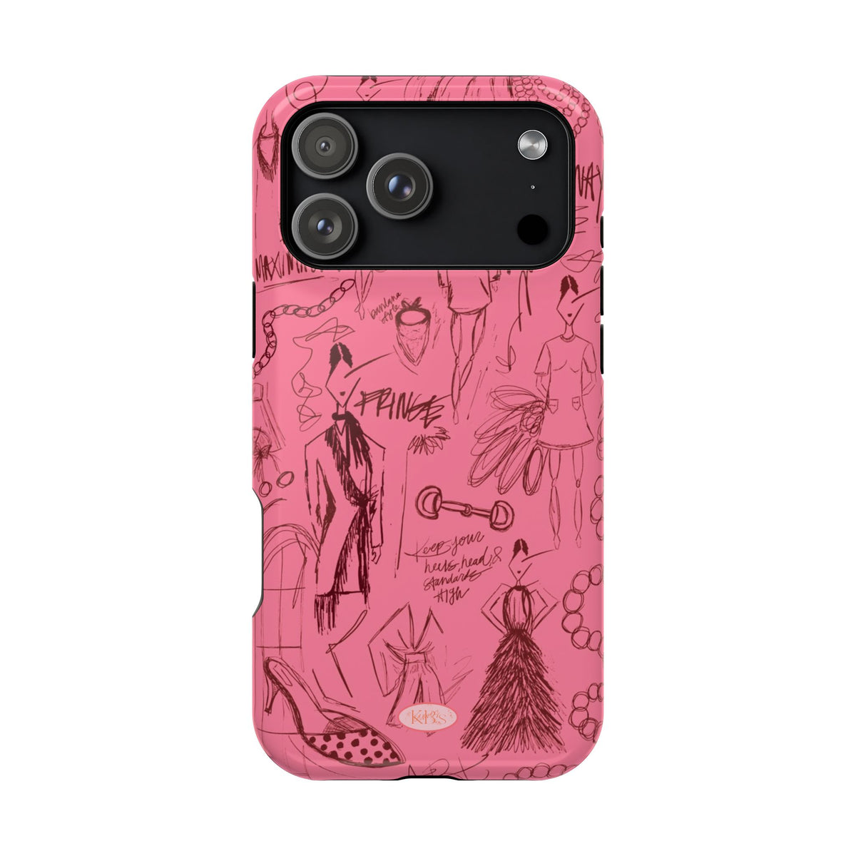 Fashion Sketch Mag Safe Case for iPhone - Maroon