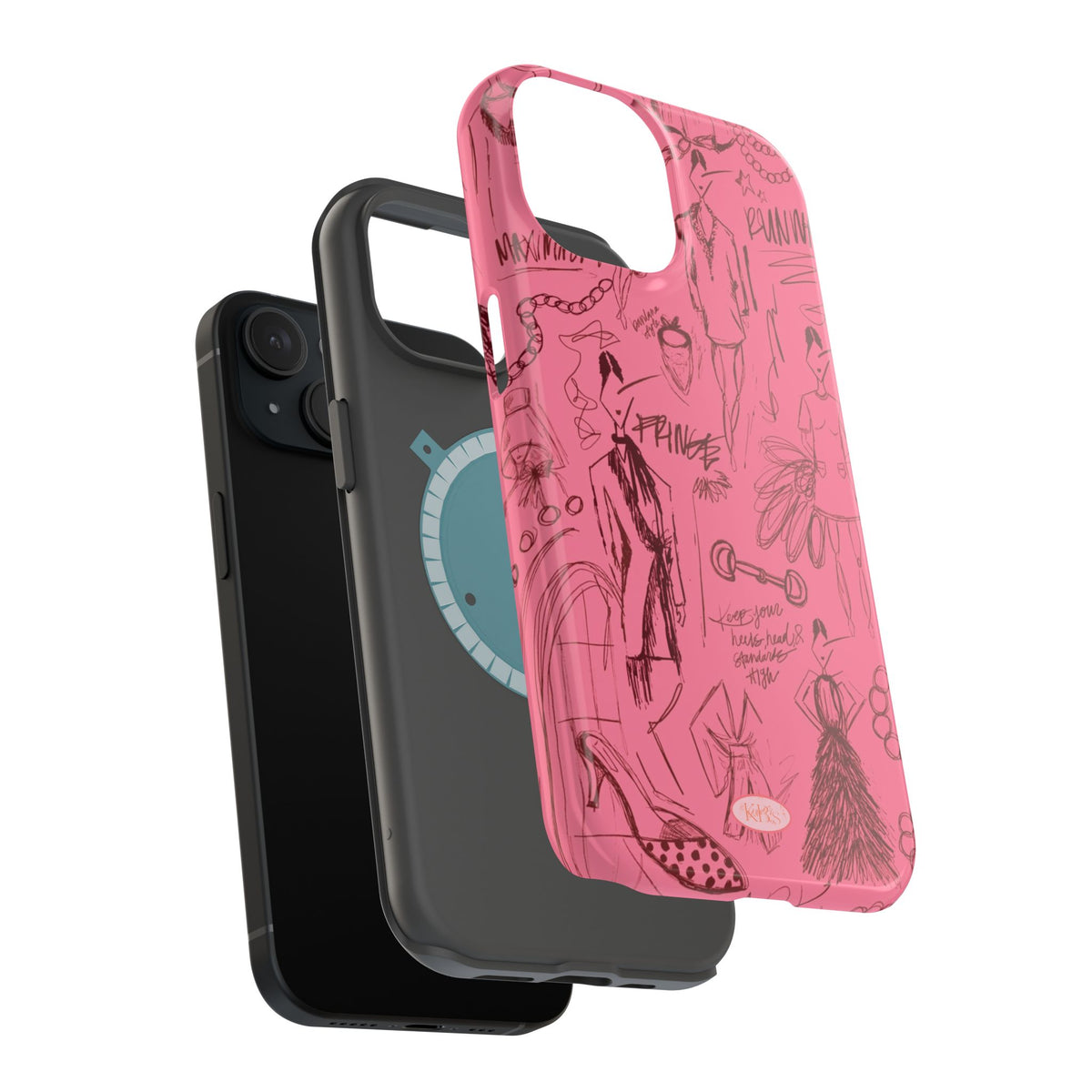 Fashion Sketch Mag Safe Case for iPhone - Maroon