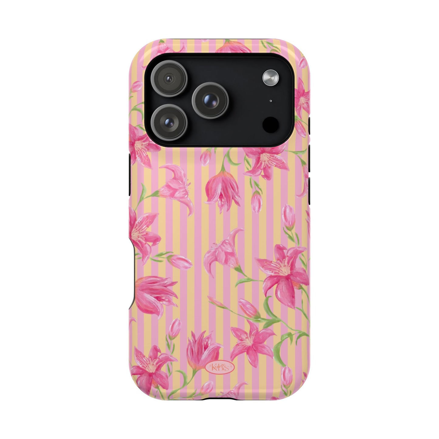 Azalea Stripe Mag Safe Case for iPhone - Pink & Orange