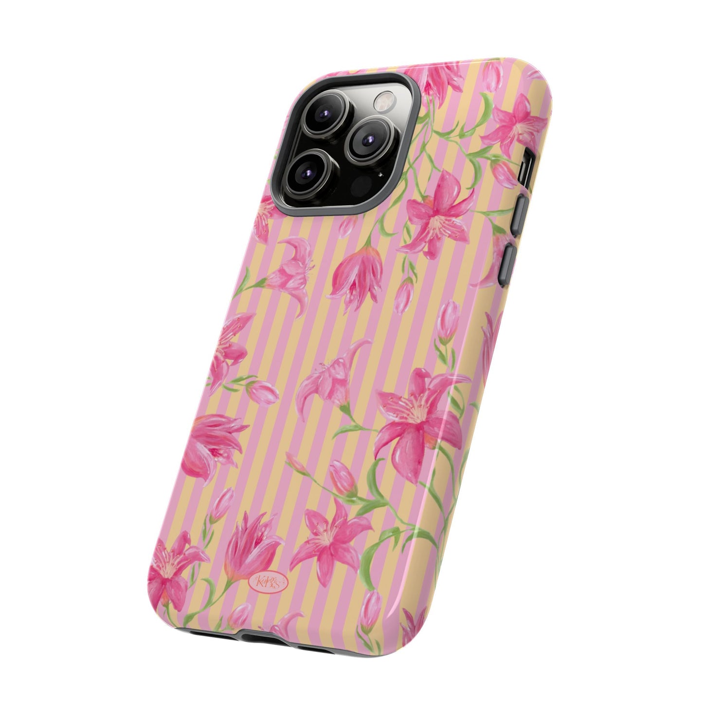 Azalea Stripe Tough Case for iPhone - Pink & Orange