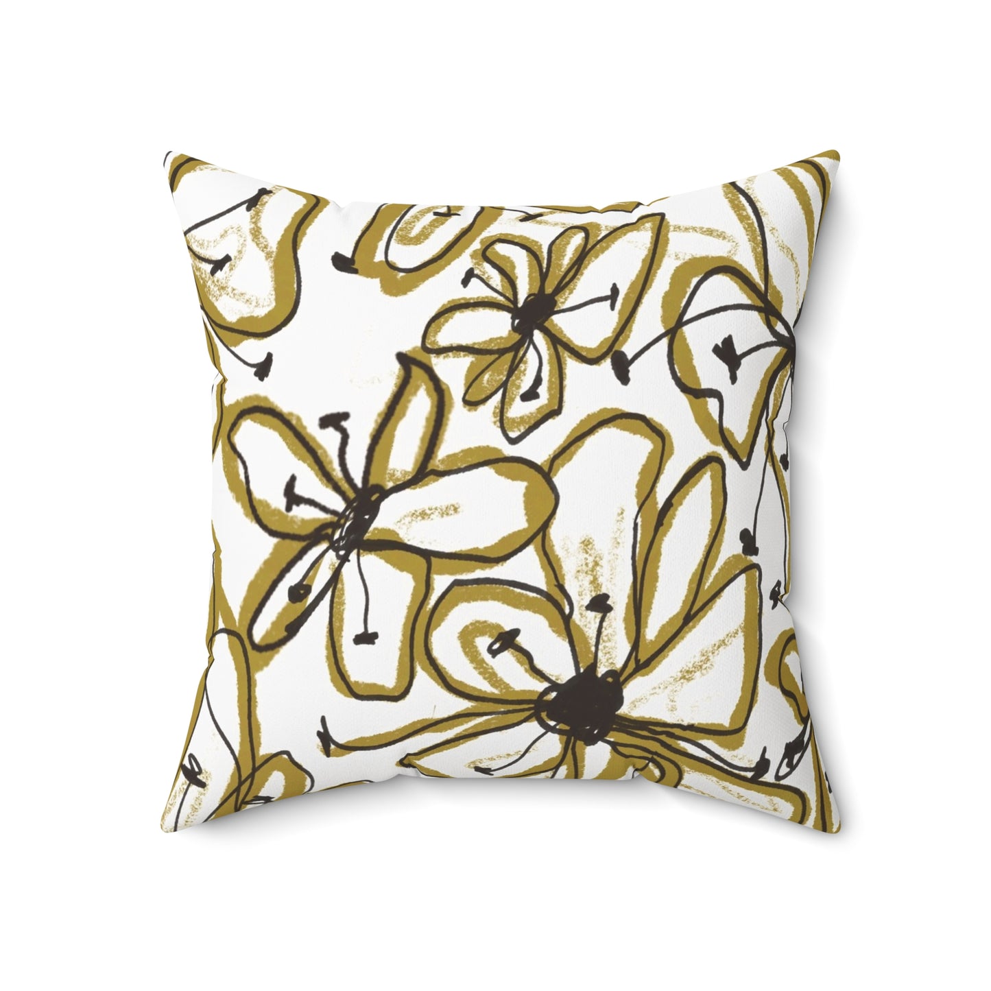 Floral Sketch Throw Pillow