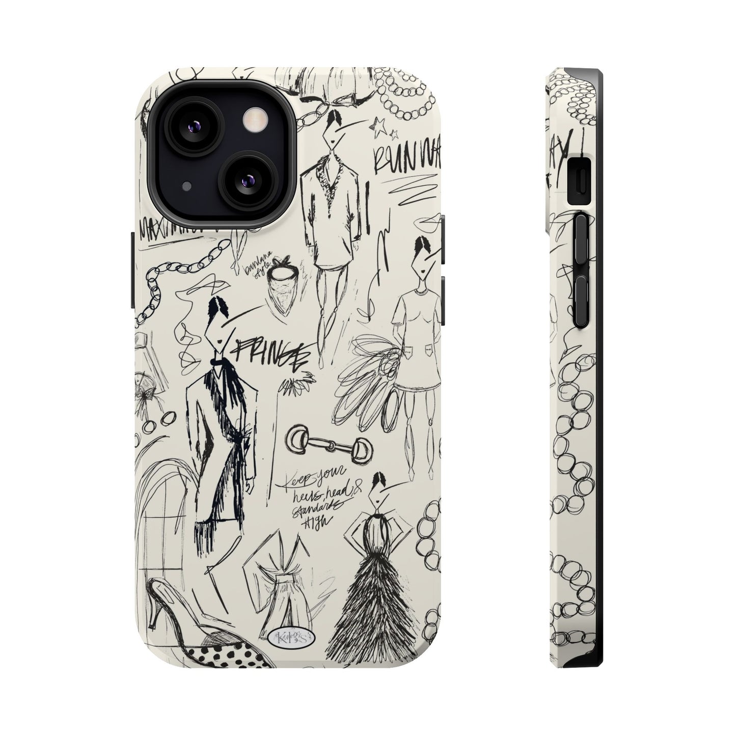 Fashion Sketch Mag Safe Case for iPhone - Black
