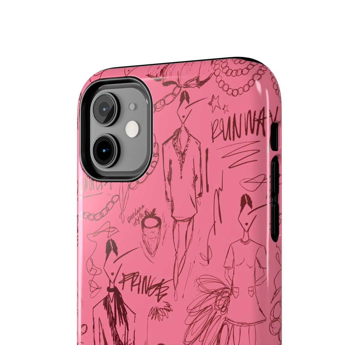 Fashion Sketch Tough Case for iPhone - Maroon