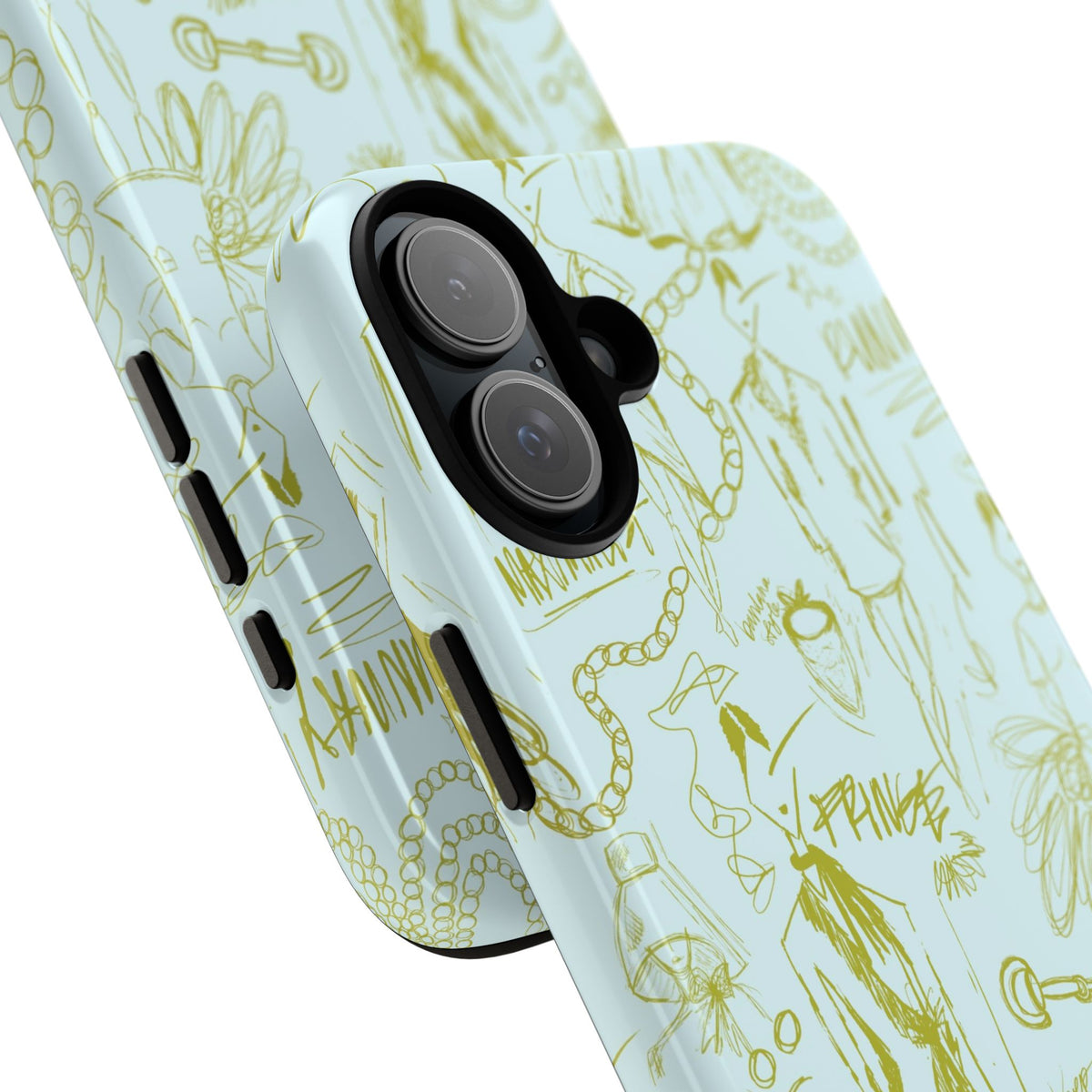 Fashion Sketch Tough Case for iPhone - Blue
