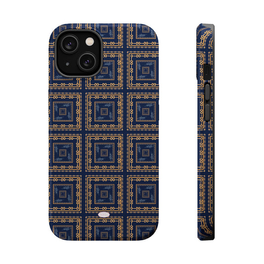 Navy & Gold Horsebit Mag Safe Case