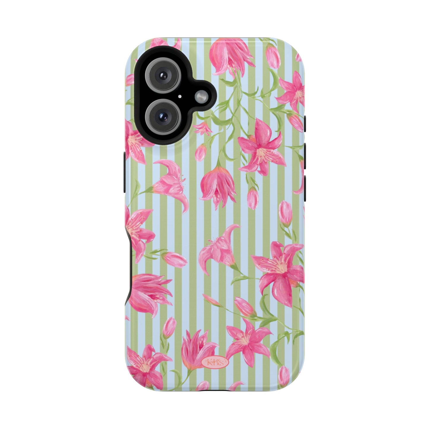 Azalea Stripe Mag Safe Case for iPhone - Blue & Green