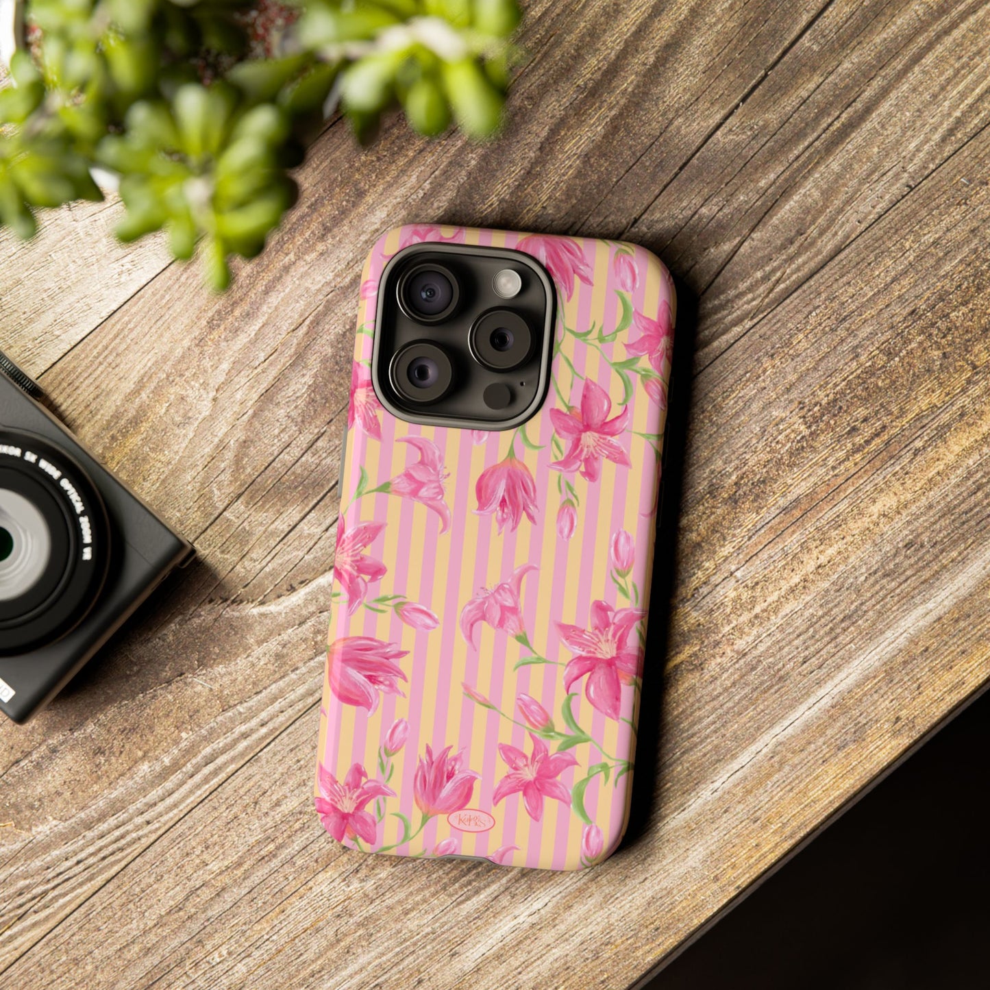 Azalea Stripe Tough Case for iPhone - Pink & Orange