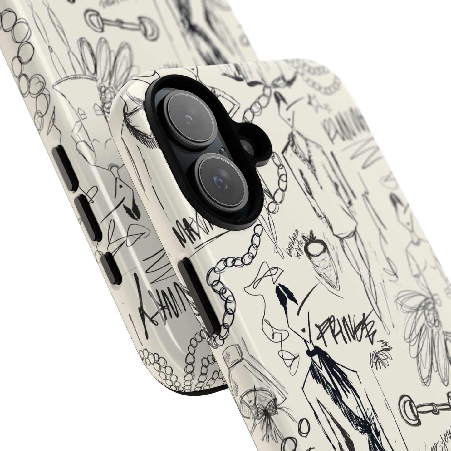 Fashion Sketch Tough Case for iPhone - Black