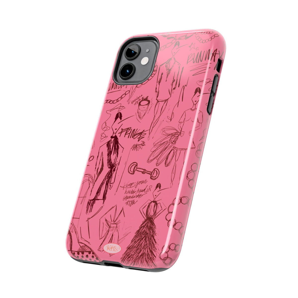 Fashion Sketch Tough Case for iPhone - Maroon