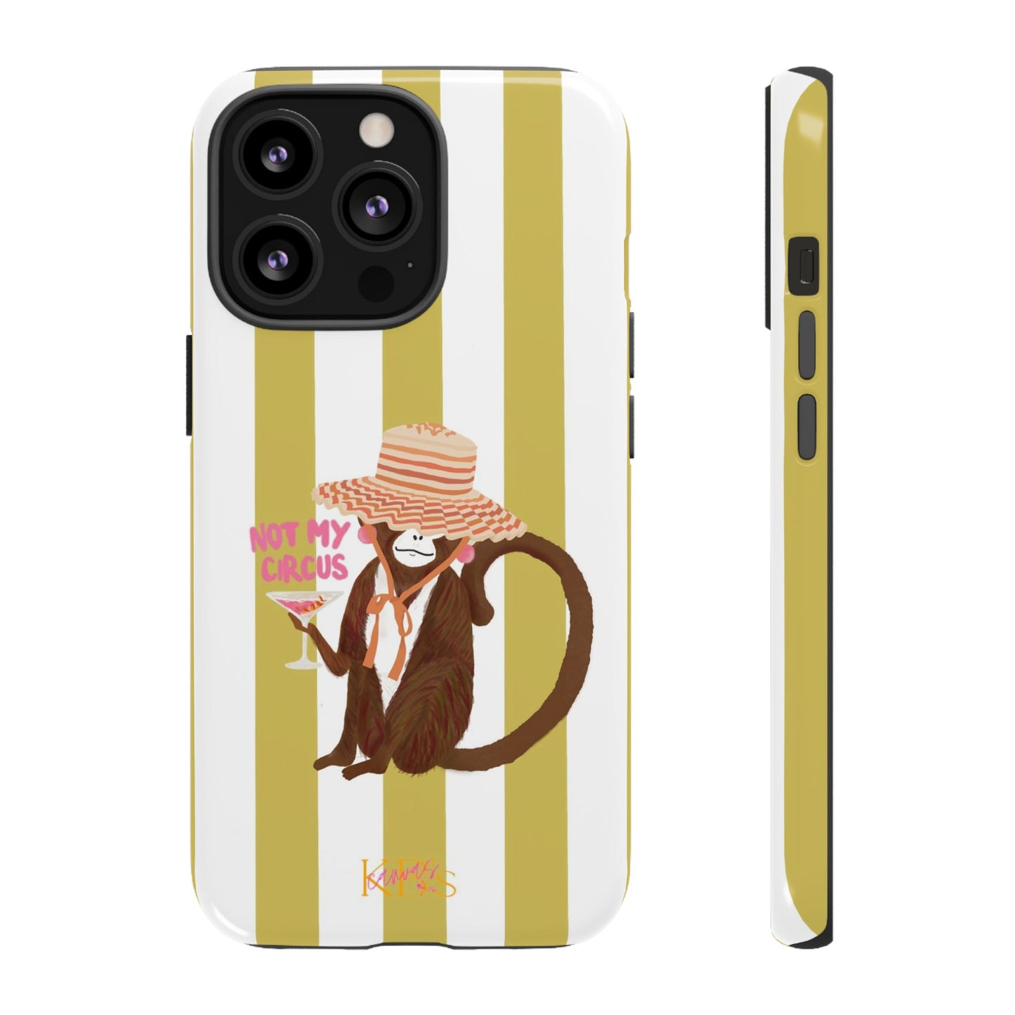 Not My Circus Tough Case - Green & White Stripe