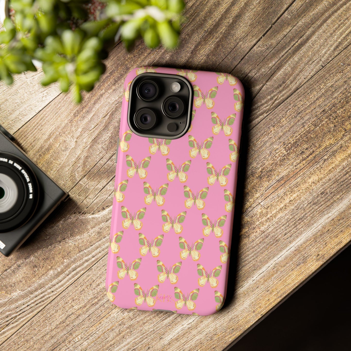 Flutter Pattern Tough Case - Pink
