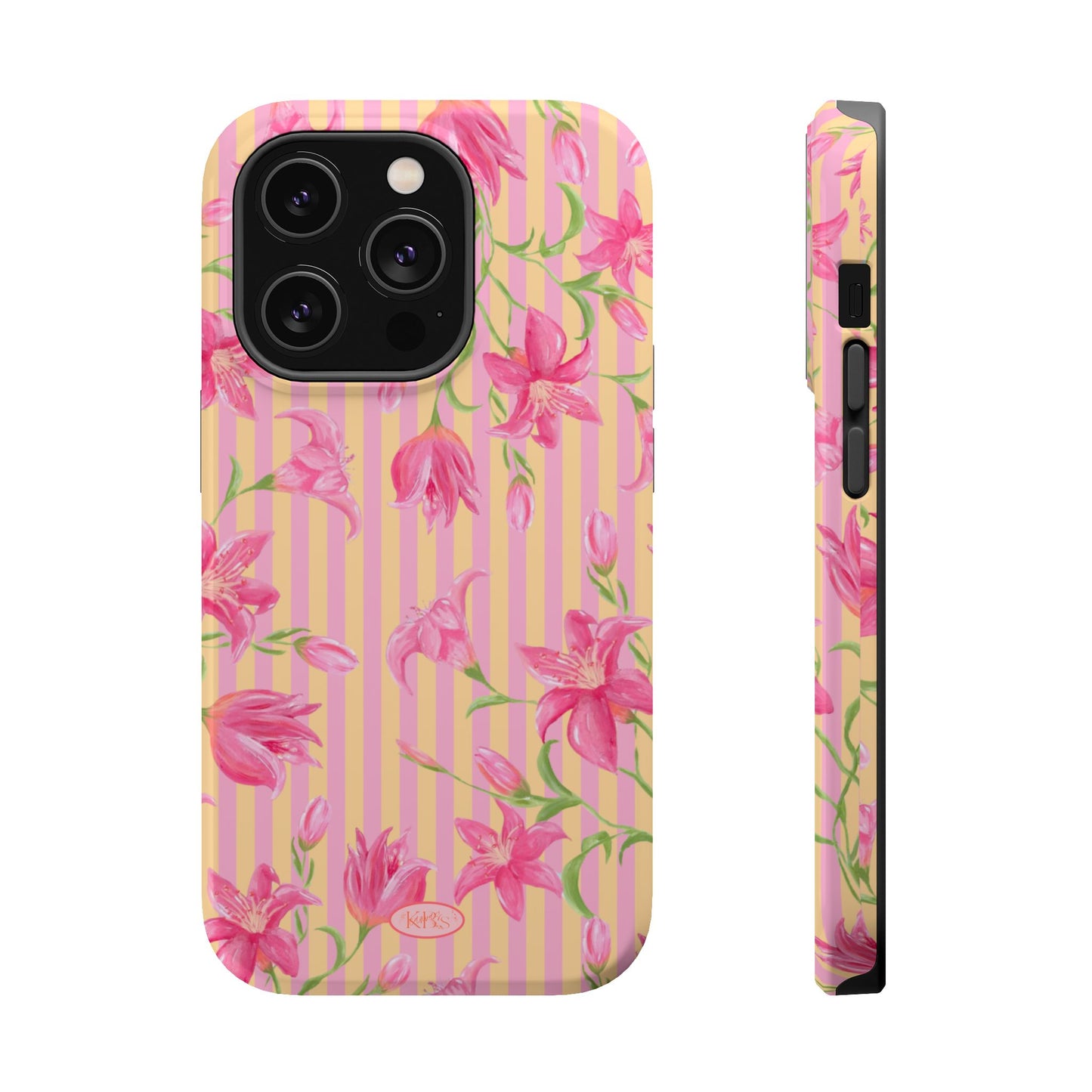 Azalea Stripe Mag Safe Case for iPhone - Pink & Orange
