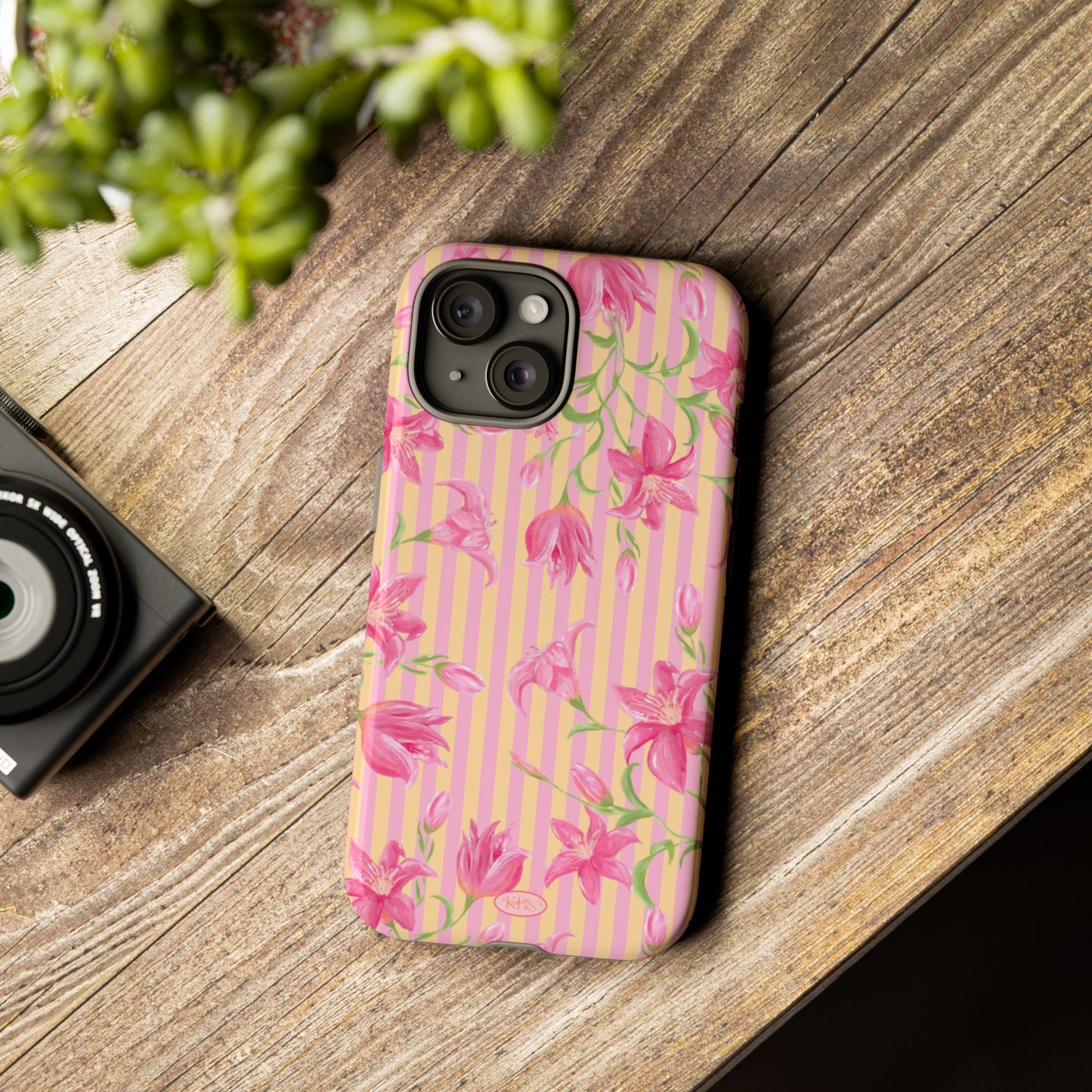 Azalea Stripe Tough Case for iPhone - Pink & Orange