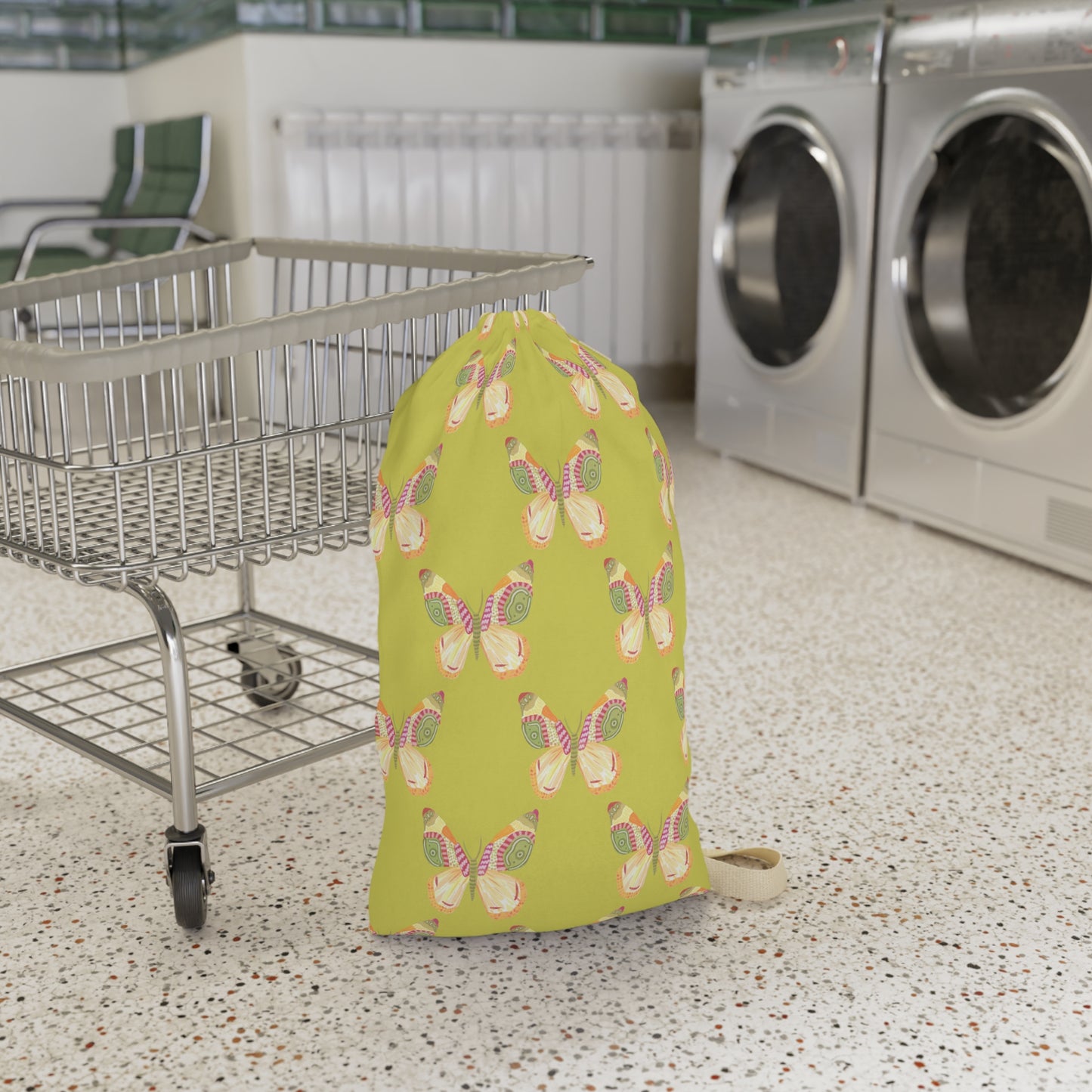 Flutter Pattern Laundry Bag - Green