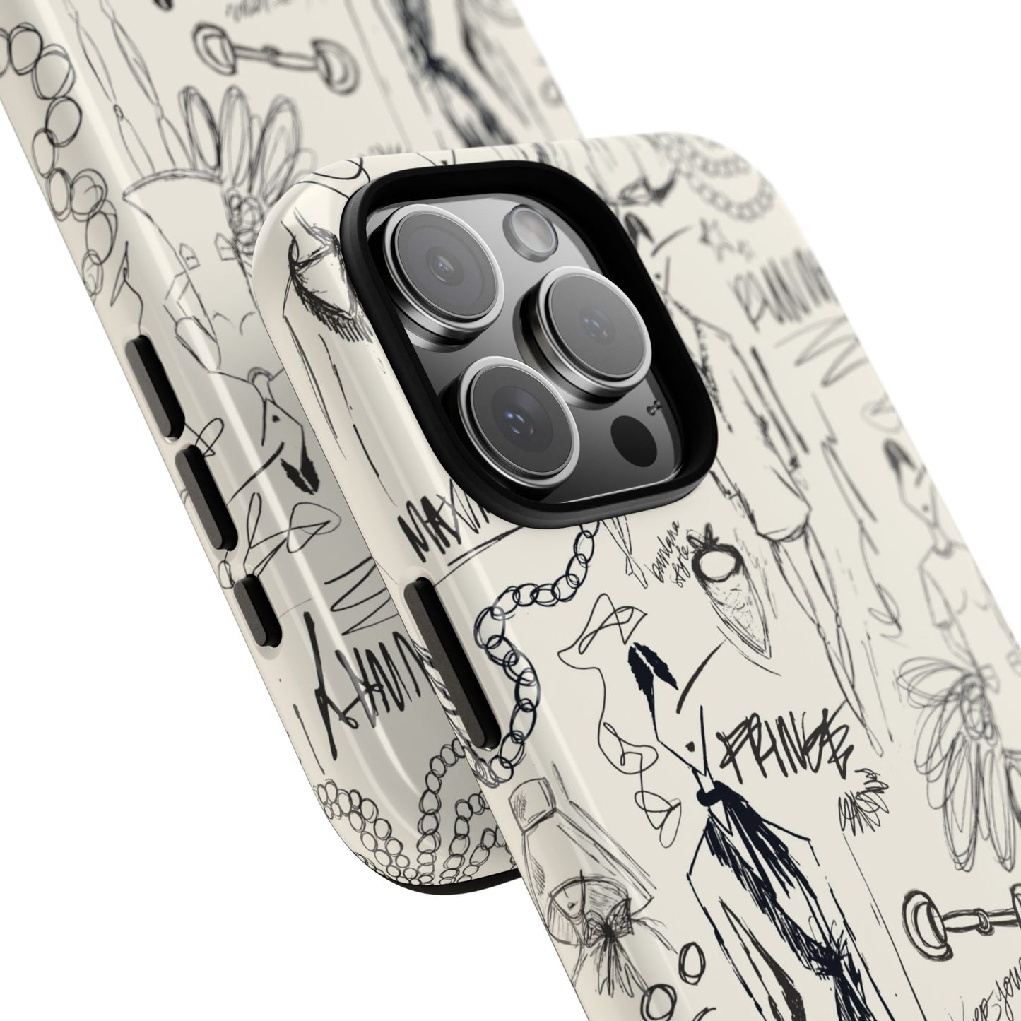 Fashion Sketch Tough Case for iPhone - Black