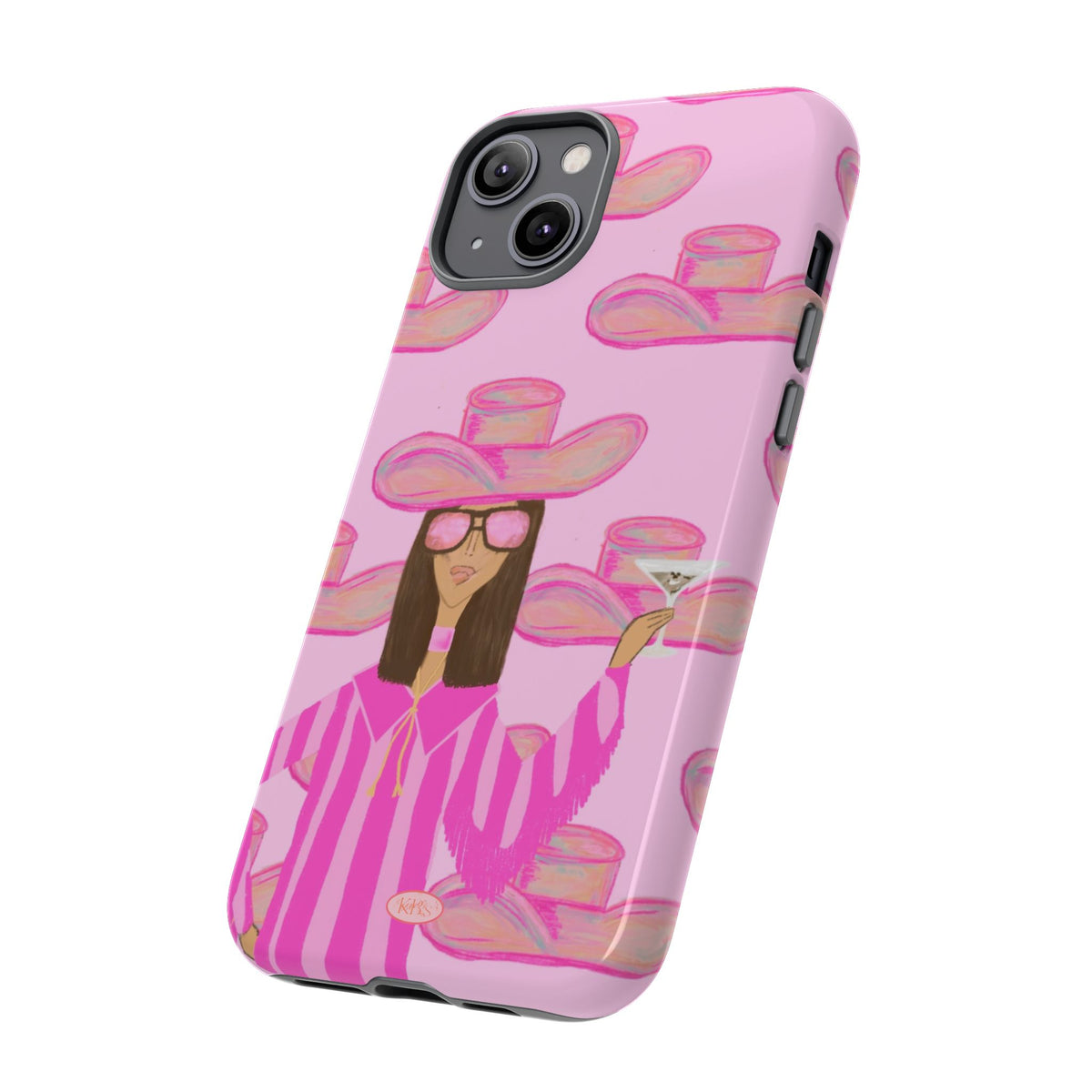 Cocktail Cowgirl Tough Case for iPhone - Pink