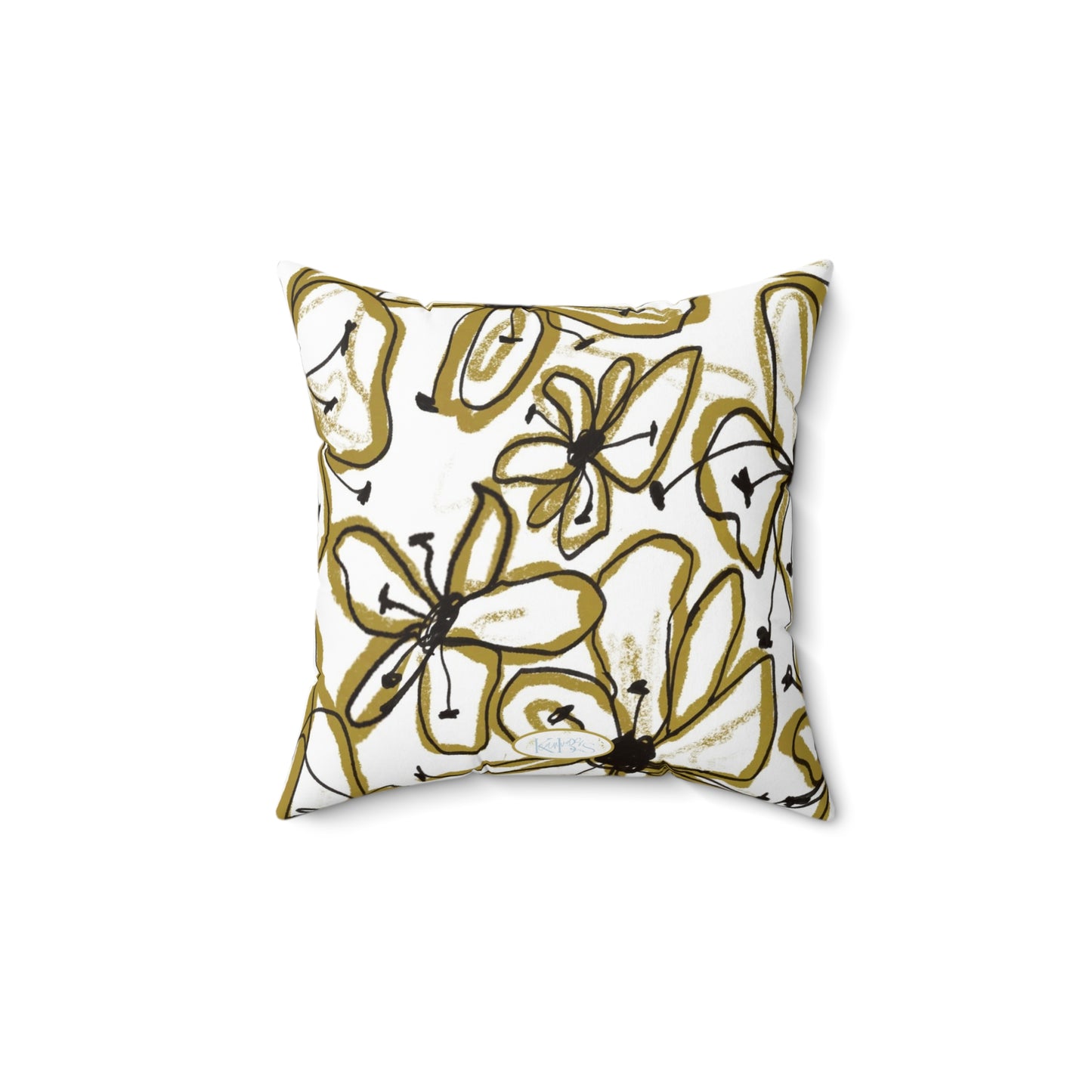 Floral Sketch Throw Pillow