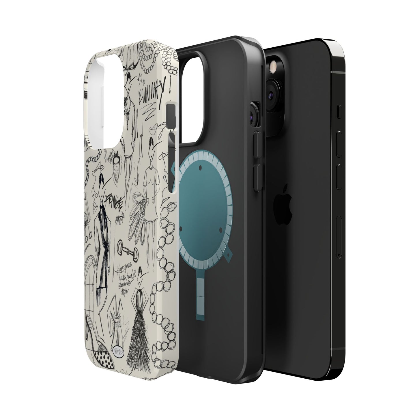 Fashion Sketch Mag Safe Case for iPhone - Black