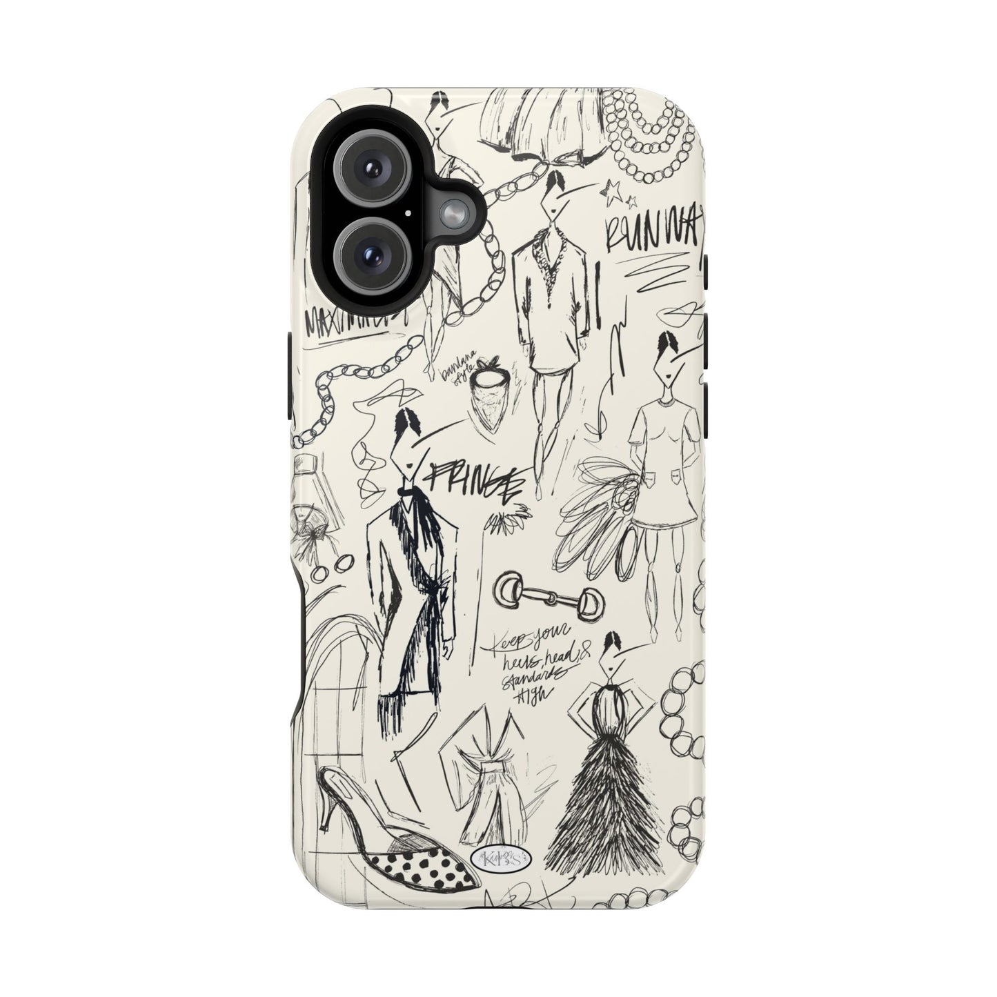 Fashion Sketch Mag Safe Case for iPhone - Black