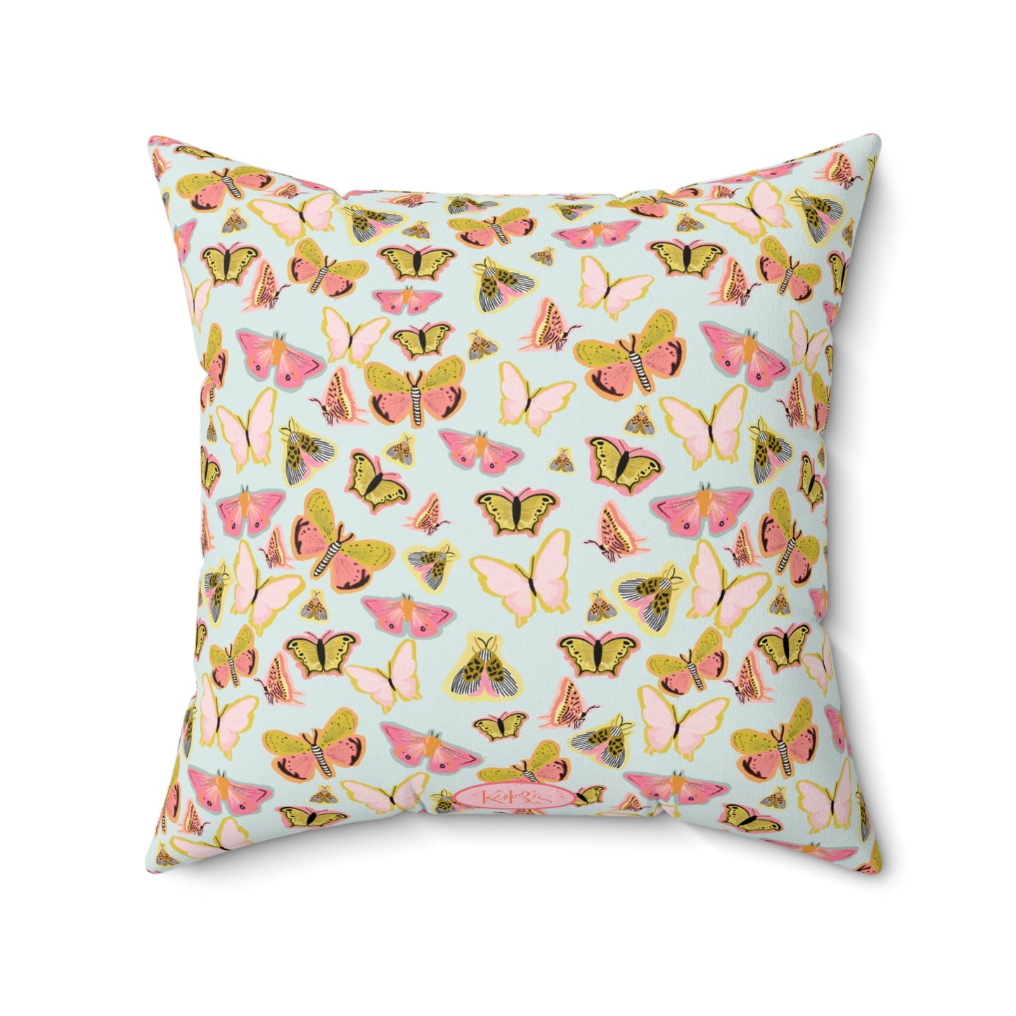 Butterfly Muse Throw Pillow - Blue