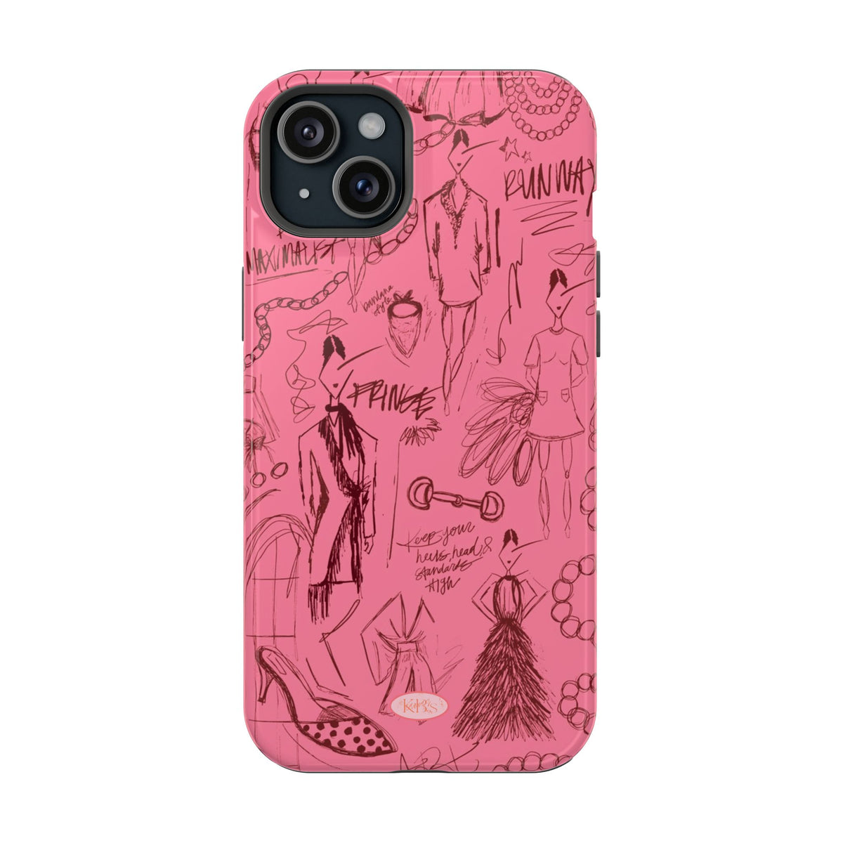 Fashion Sketch Mag Safe Case for iPhone - Maroon