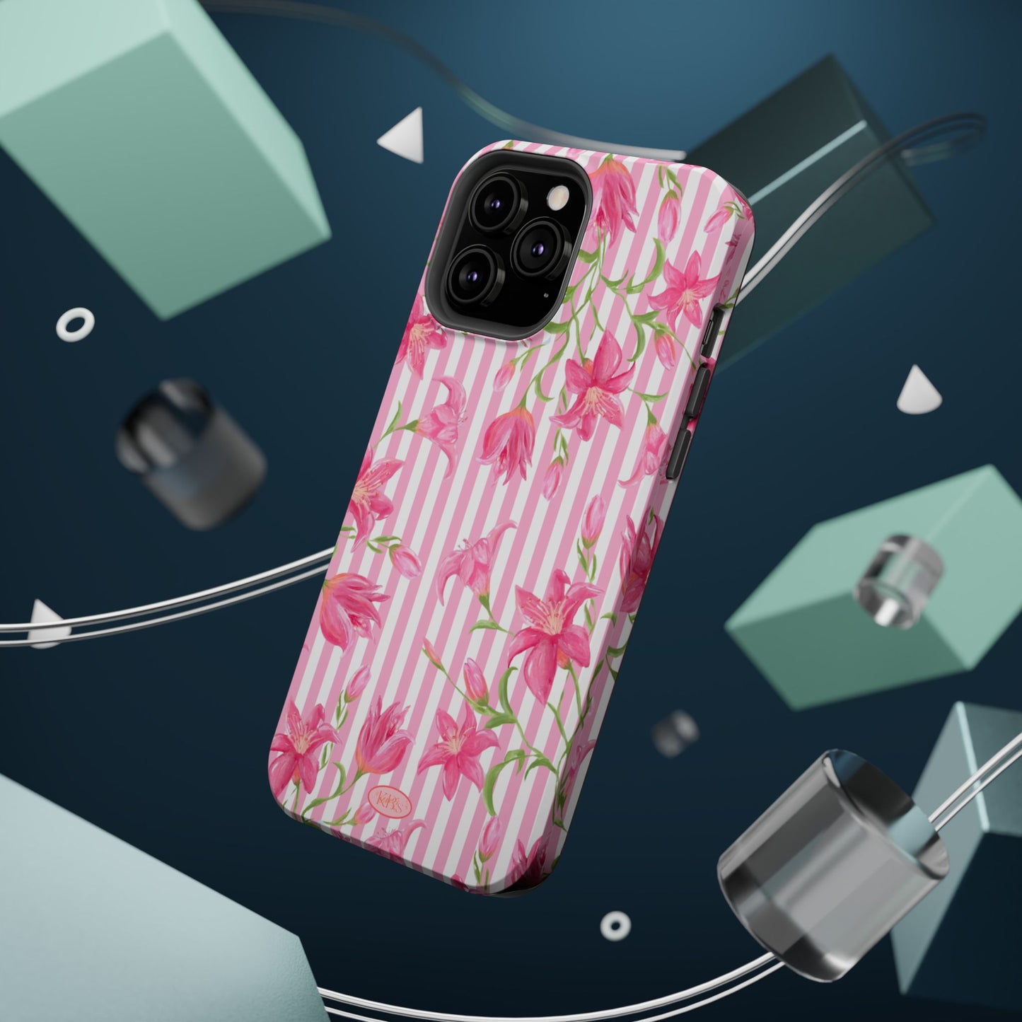 Azalea Stripe Mag Safe Case for iPhone - Pink