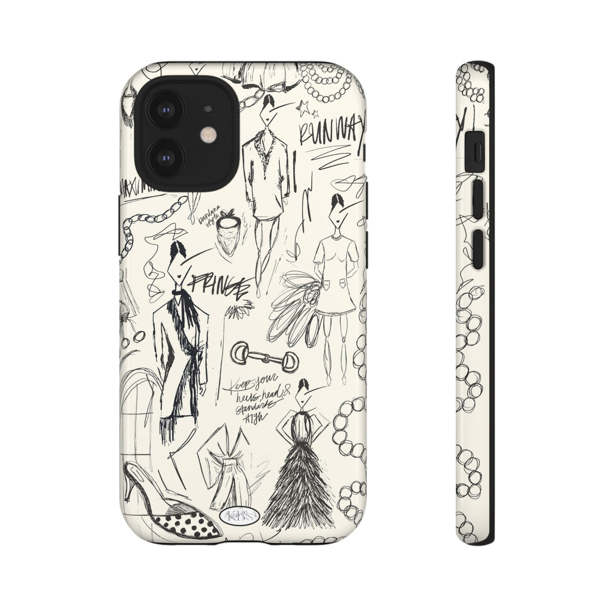Fashion Sketch Tough Case for iPhone - Black