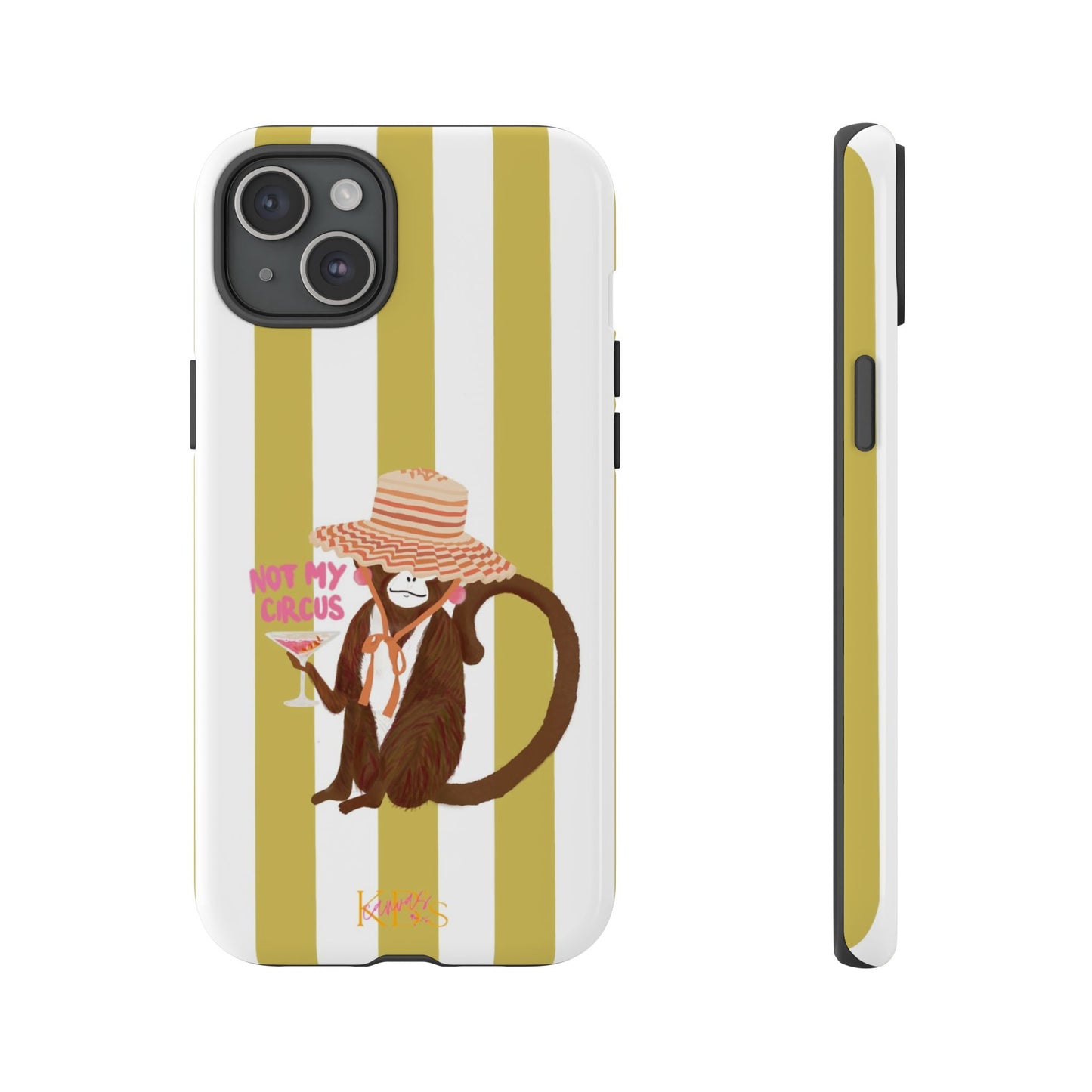 Not My Circus Tough Case - Green & White Stripe