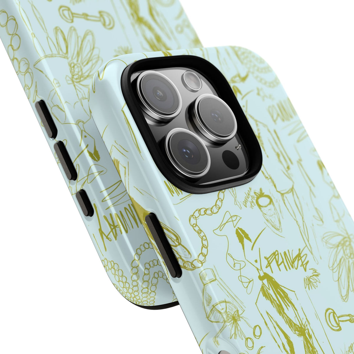 Fashion Sketch Tough Case for iPhone - Blue