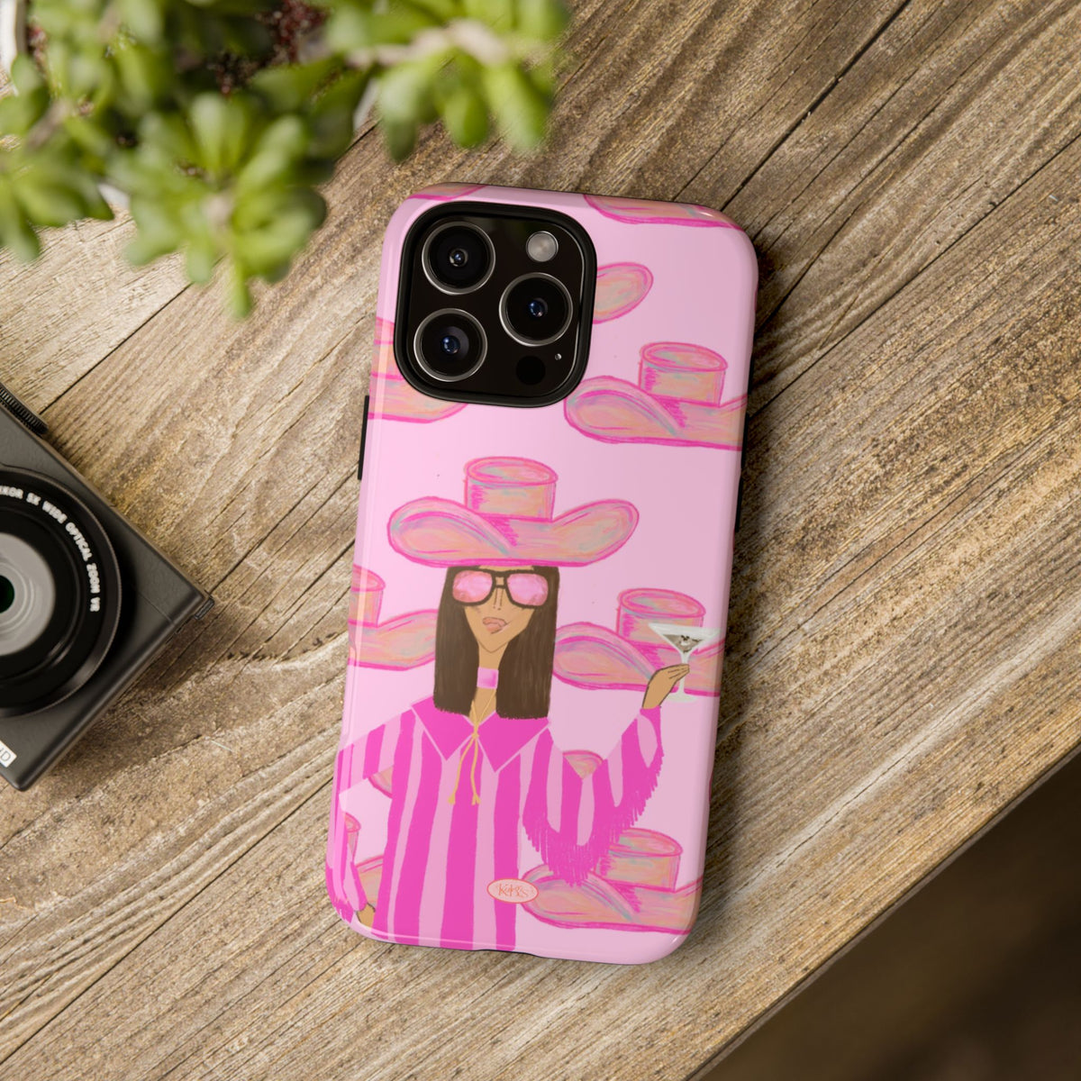 Cocktail Cowgirl Tough Case for iPhone - Pink