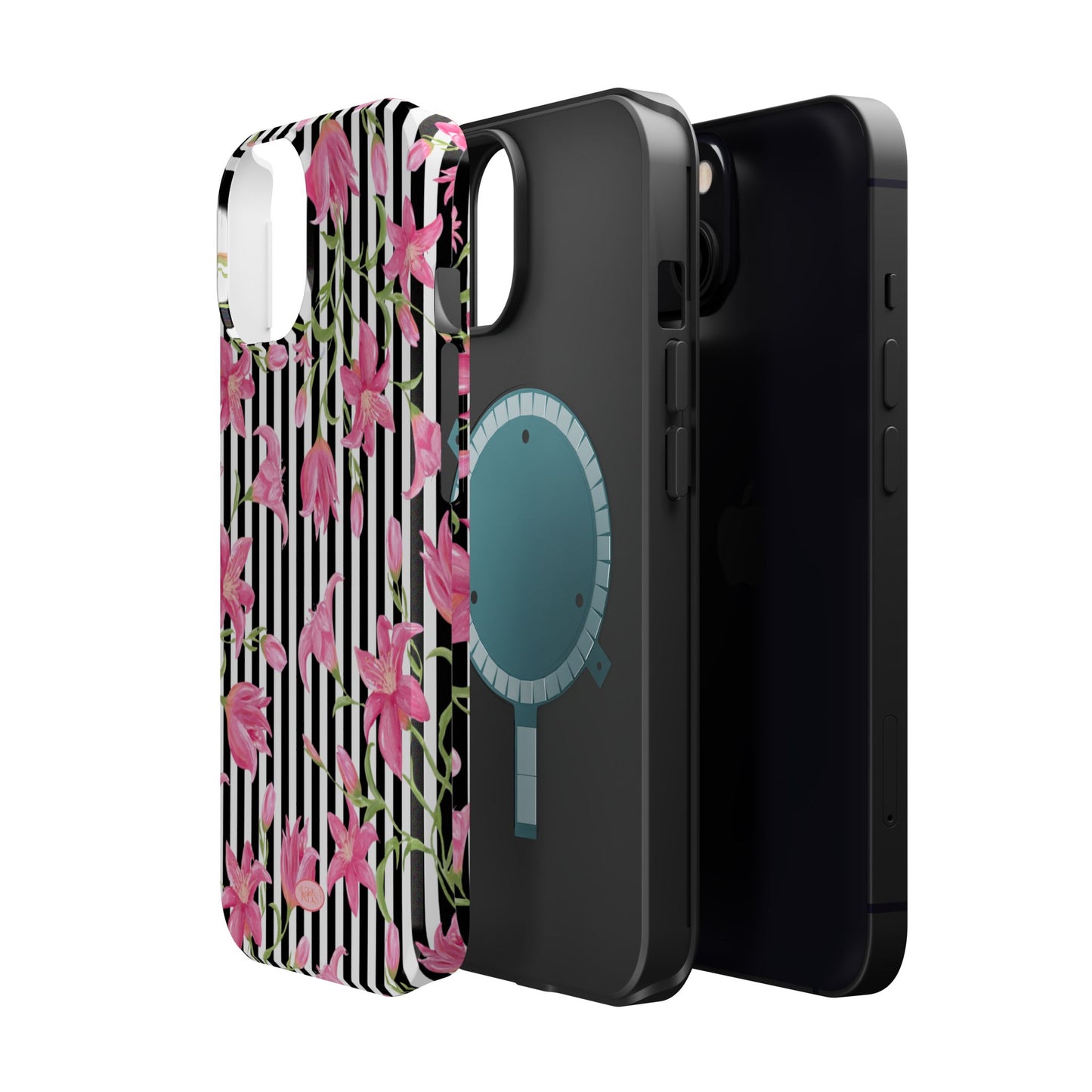 Azalea Stripe Mag Safe Case for iPhone - Black